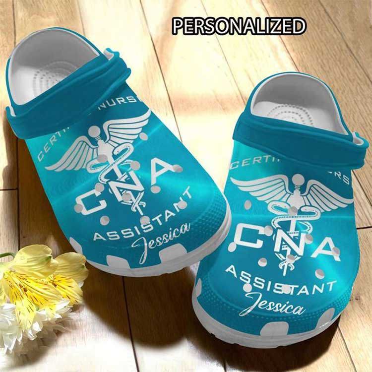 Crocs outfit - customized name certified nurse cna assisstant blue clogs shoes - 513 Crocs Outfit
