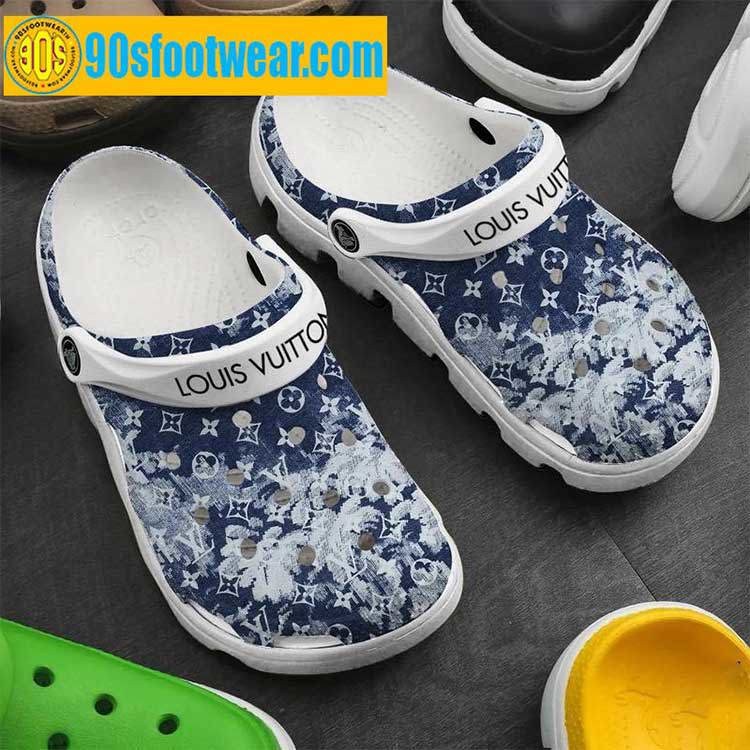 Crocs outfit - lv crocs – louis vuitton pattern blue custom classic clog - 1389 Crocs Outfit