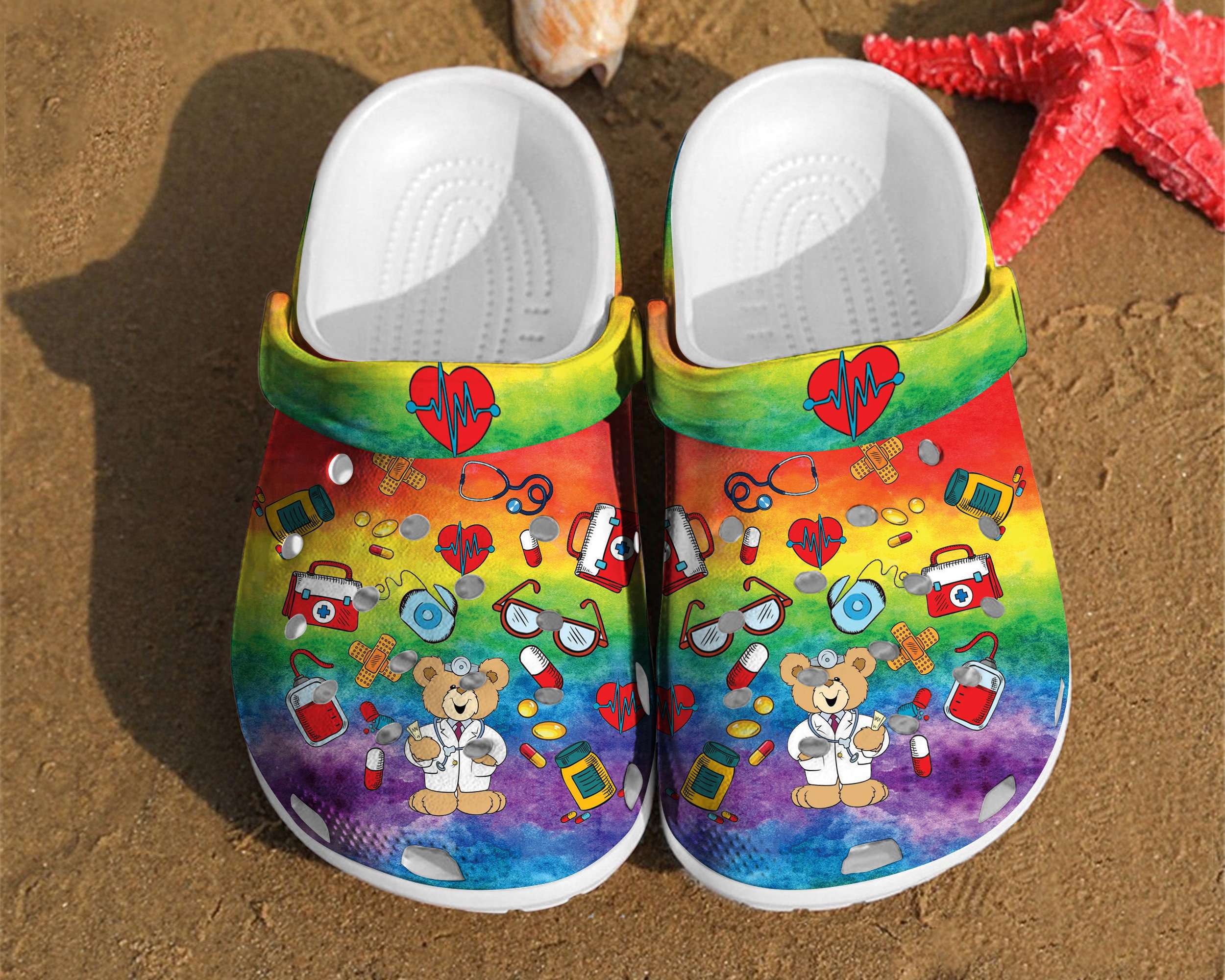 Crocs outfit - nurse pattern hippie life crocs crocband clog shoes for men women - 1557 Crocs Outfit