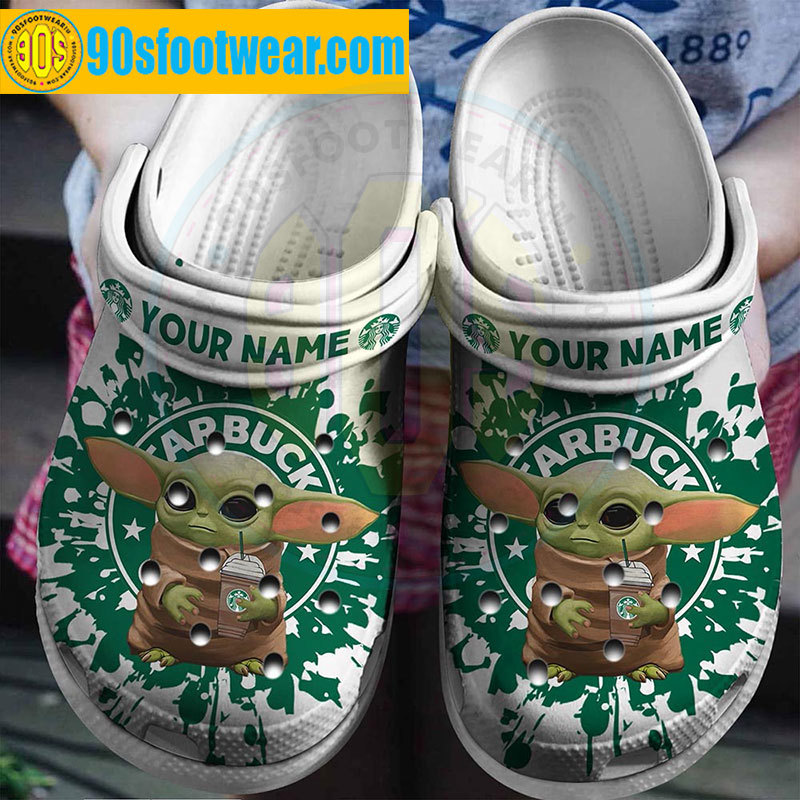 Crocs outfit - personalized starbucks crocs baby yoda paint flakes starbucks coffee classic clogs - 1837 Crocs Outfit