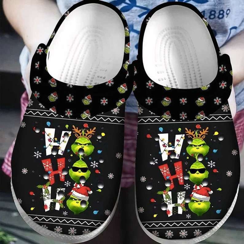 Crocs outfit - the grinch face hohoho funny christmas crocs clogs crocband shoes - 2203 Crocs Outfit