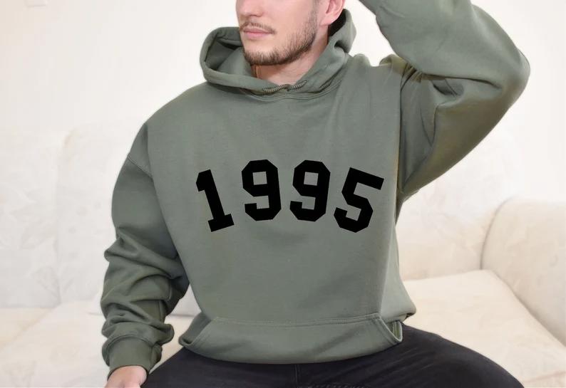 Custom 1995 birthday hoodıe, 1995 birth year number sweatshırt, birthday gift for women, 1995 birth year number sweatshirt, 1995 shirt