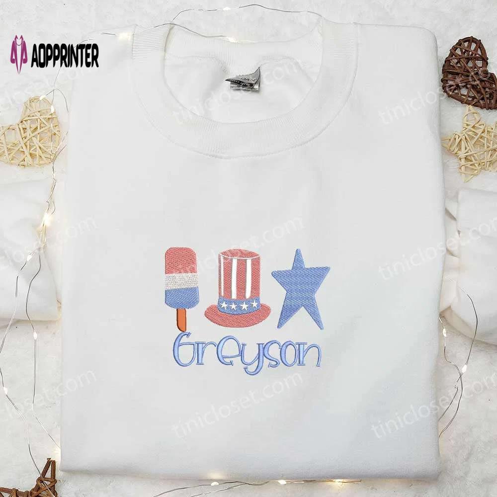 Customized name embroidered shirt: personalized national day gifts Embroidered Shirt