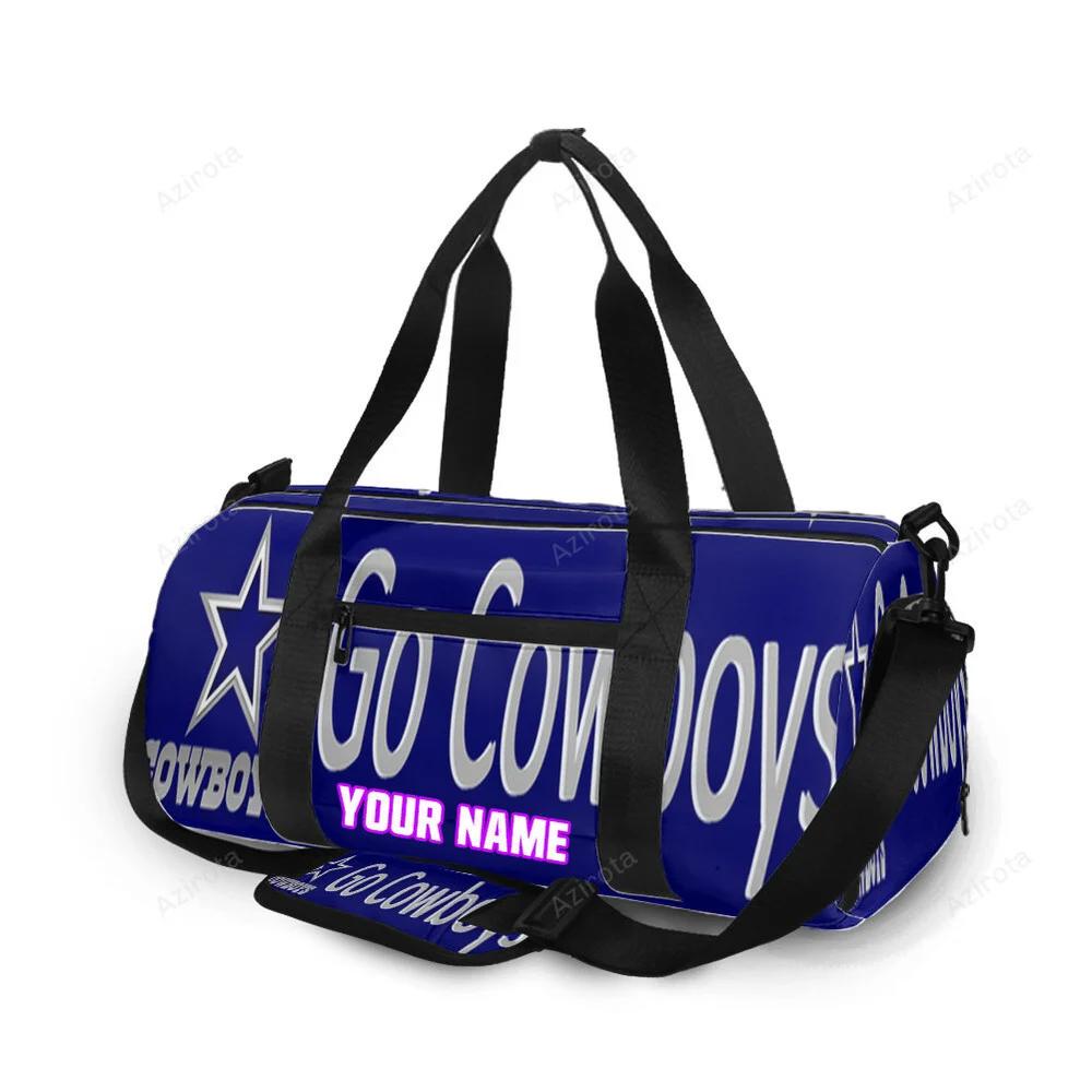 Dallas cowboys go cowboys navy personalized name travel bag gym bag 1290 Travel Bag