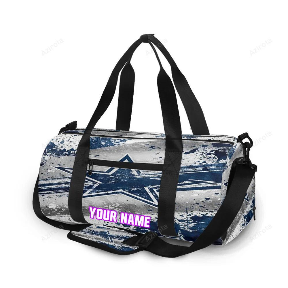 Dallas cowboys painting gray white star personalized name travel bag gym bag 231 Travel Bag