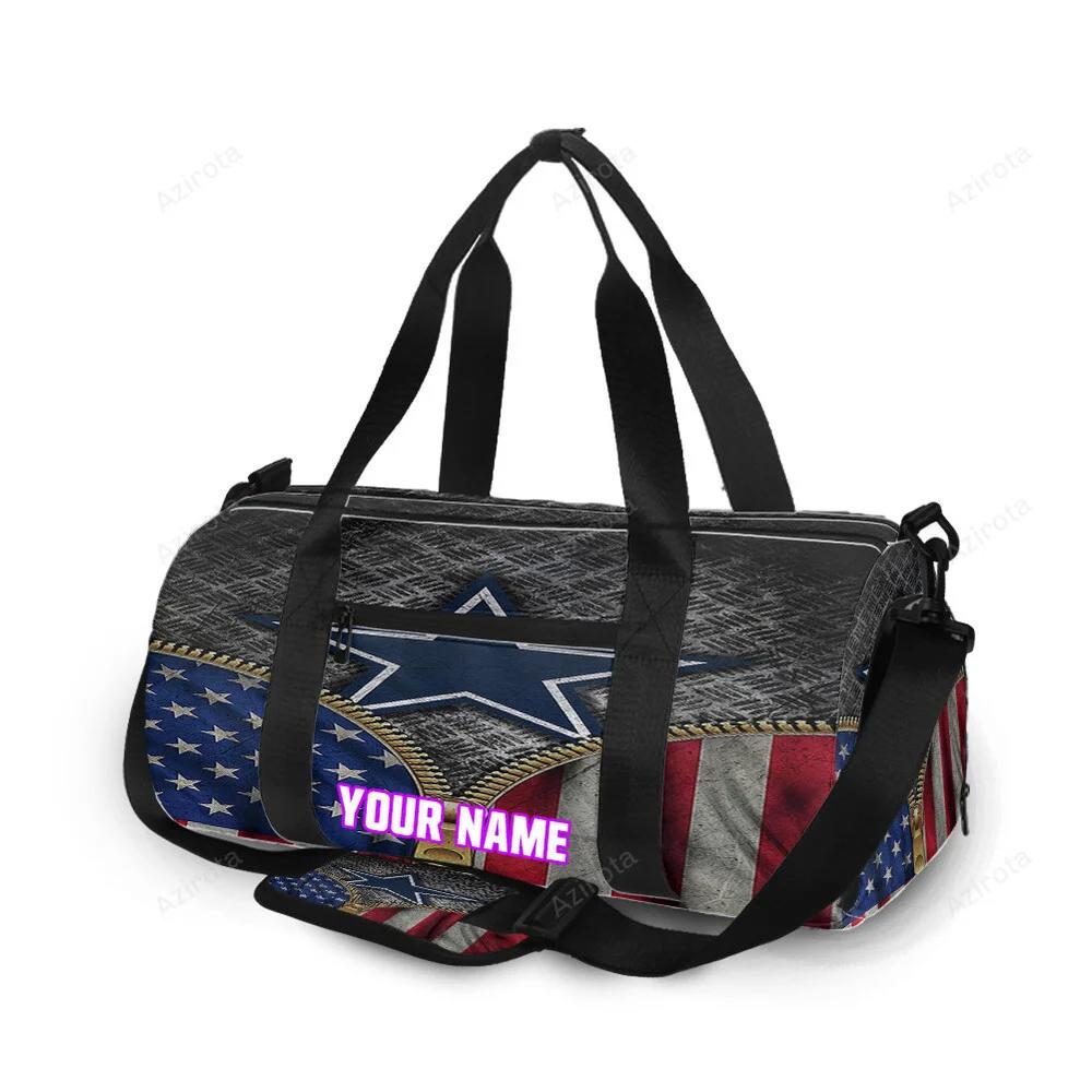 Dallas cowboys star zipper flag personalized name travel bag gym bag 1224 Travel Bag