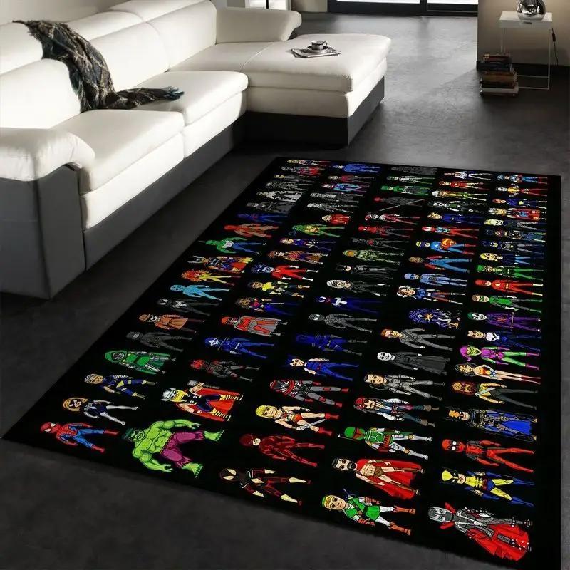Dc comics suit superheroes ghost rider pixel art area rug living room and bed room rug rug regtangle carpet floor decor home decor Rectangle Rug