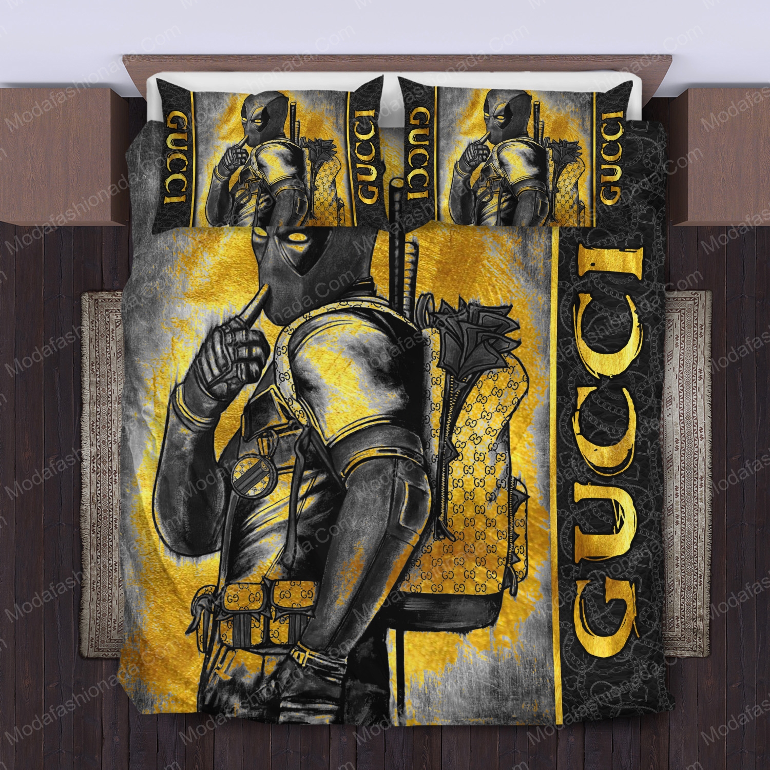 Deadpool gucci bedding sets model 18 home decoration Bedding Sets