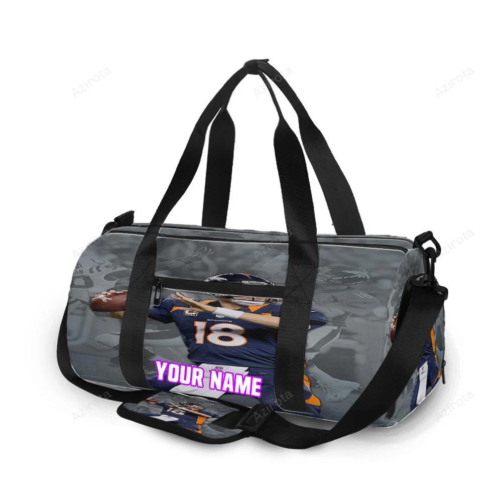 Denver broncos 18 peyton manning v51 personalized name travel bag gym bag 659 Travel Bag
