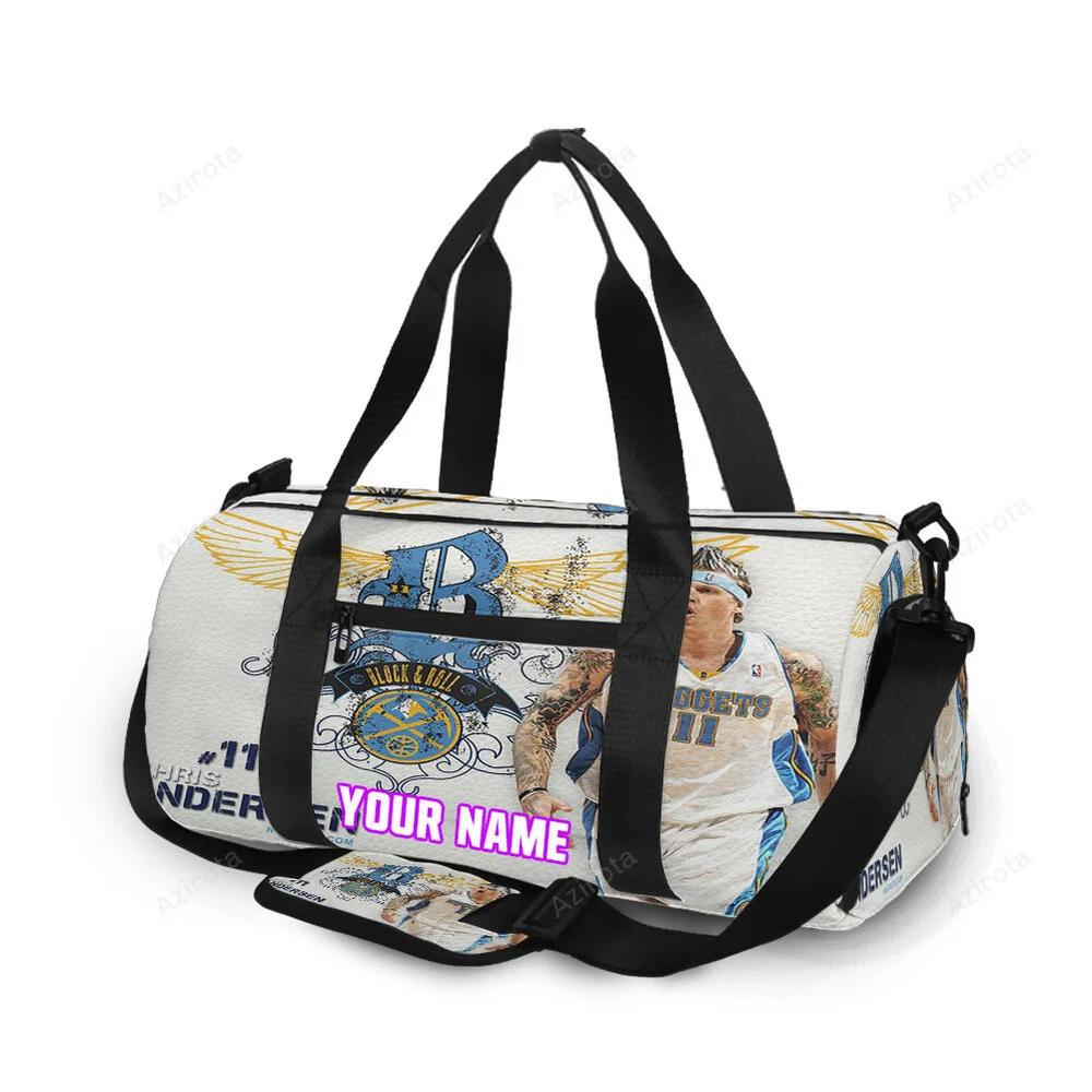 Denver nuggets chris andersen1 personalized name travel bag gym bag 1475 Travel Bag