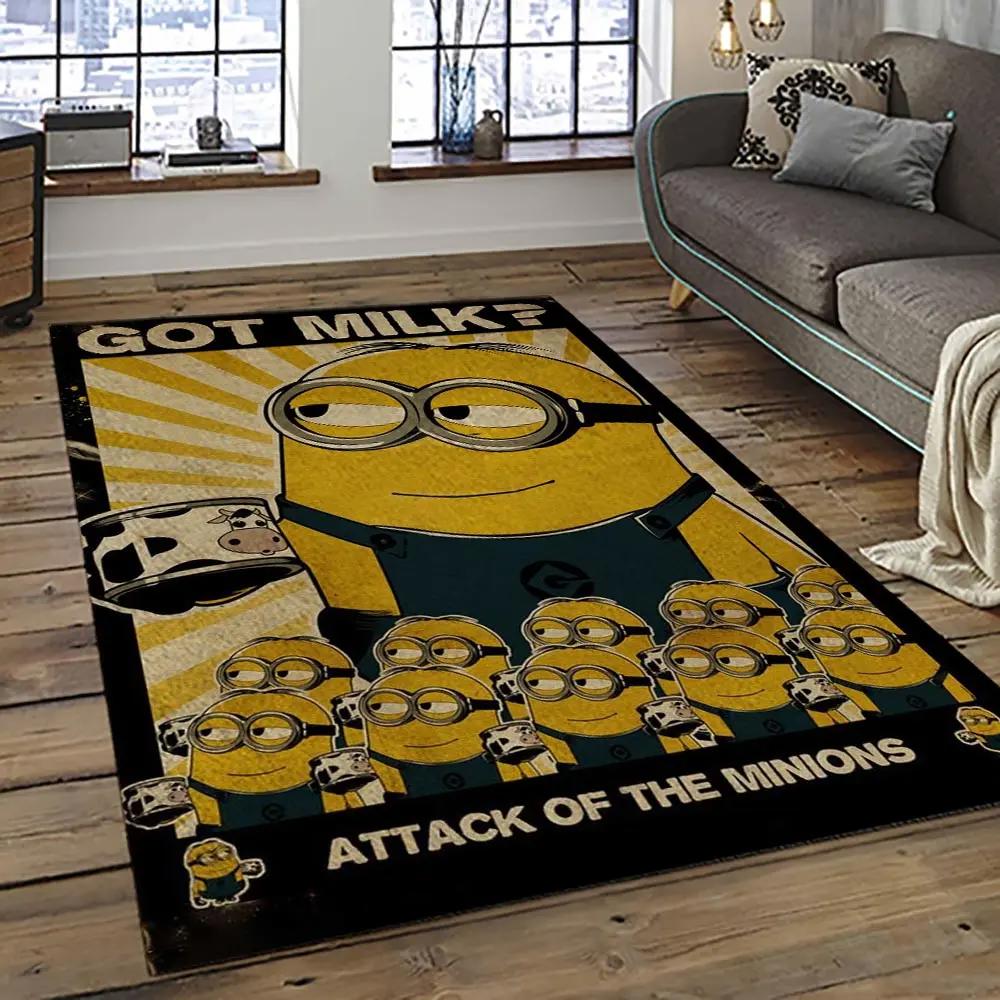 Despicable me film movie minion characters area rug home decor halloween gift best present for friends dmm59 Rectangle Rug