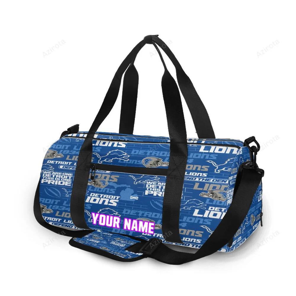 Detroit lions emblem v8 personalized name travel bag gym bag 1705 Travel Bag