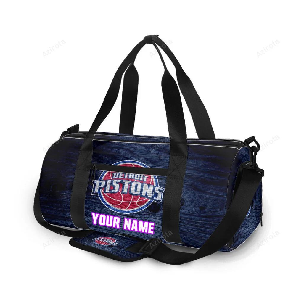 Detroit pistons navy personalized name travel bag gym bag 1149 Travel Bag