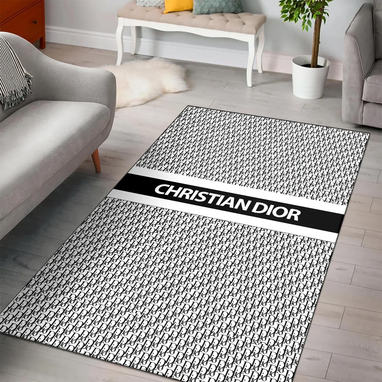 Dior logo type 482. Upgrade Your Living Room with Luxury Home Decor: Area Carpets, Floor Decor, Door Mats, and Hot Gift Items with style a High-End Fashion Brand Rectangle Rug