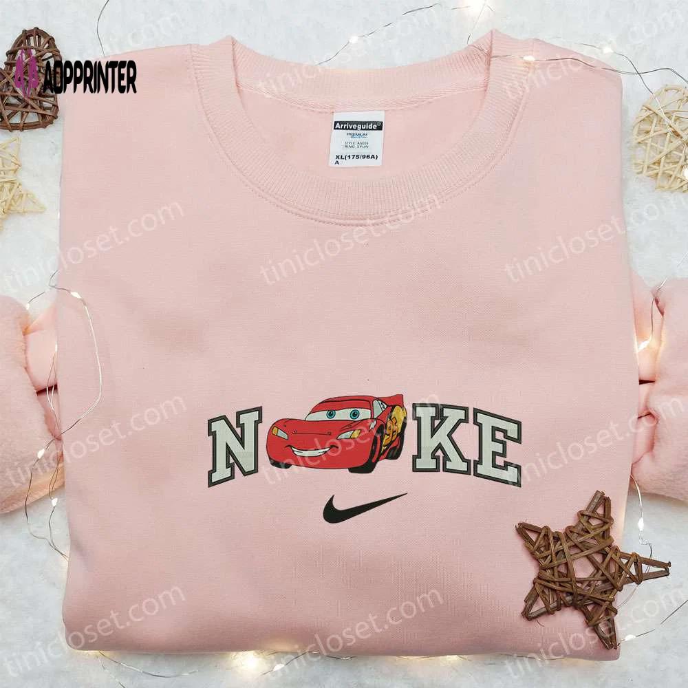 Disney pixar cars embroidered hoodie nike x lightning mcqueen sweatshirt & custom t-shirt Embroidered Shirt