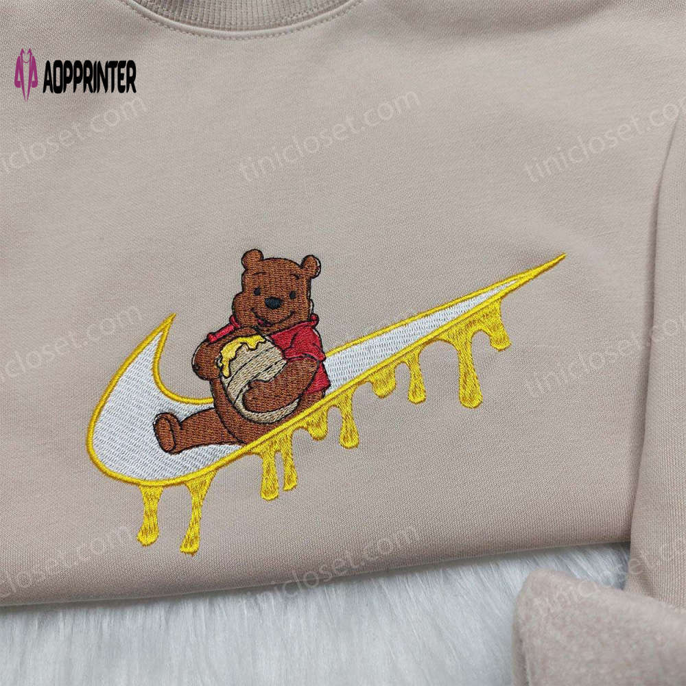 Disney winnie the pooh nike sweatshirt: custom embroidered hoodie with nike swoosh Embroidered Shirt
