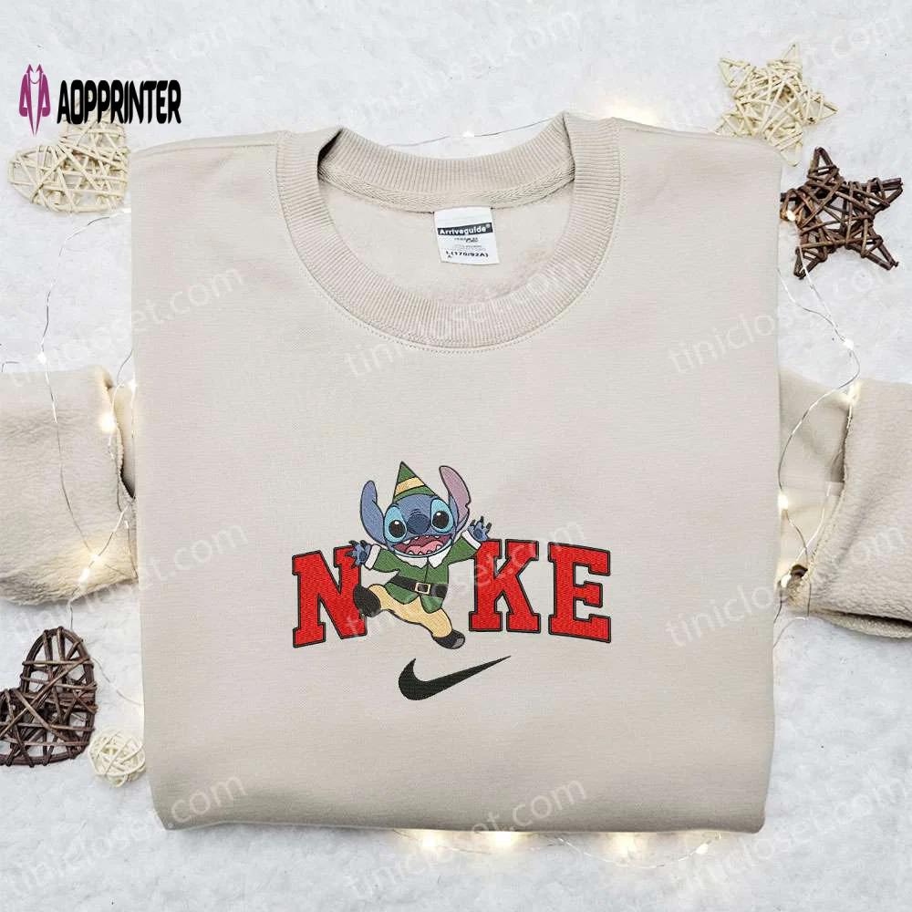 Disney x nike stitch noel christmas sweatshirt – festive embroidered shirt best gift ideas Embroidered Shirt