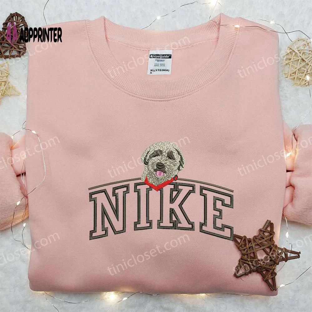 Dog on top x nike embroidered shirt: animal & custom nike tee Embroidered Shirt