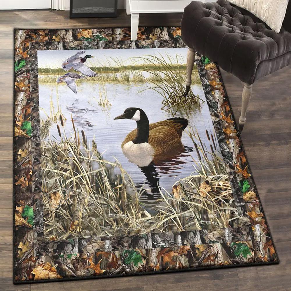 Duck hunting cool rugs, duck hunting waterfowl camouflage rug Rectangle Rug