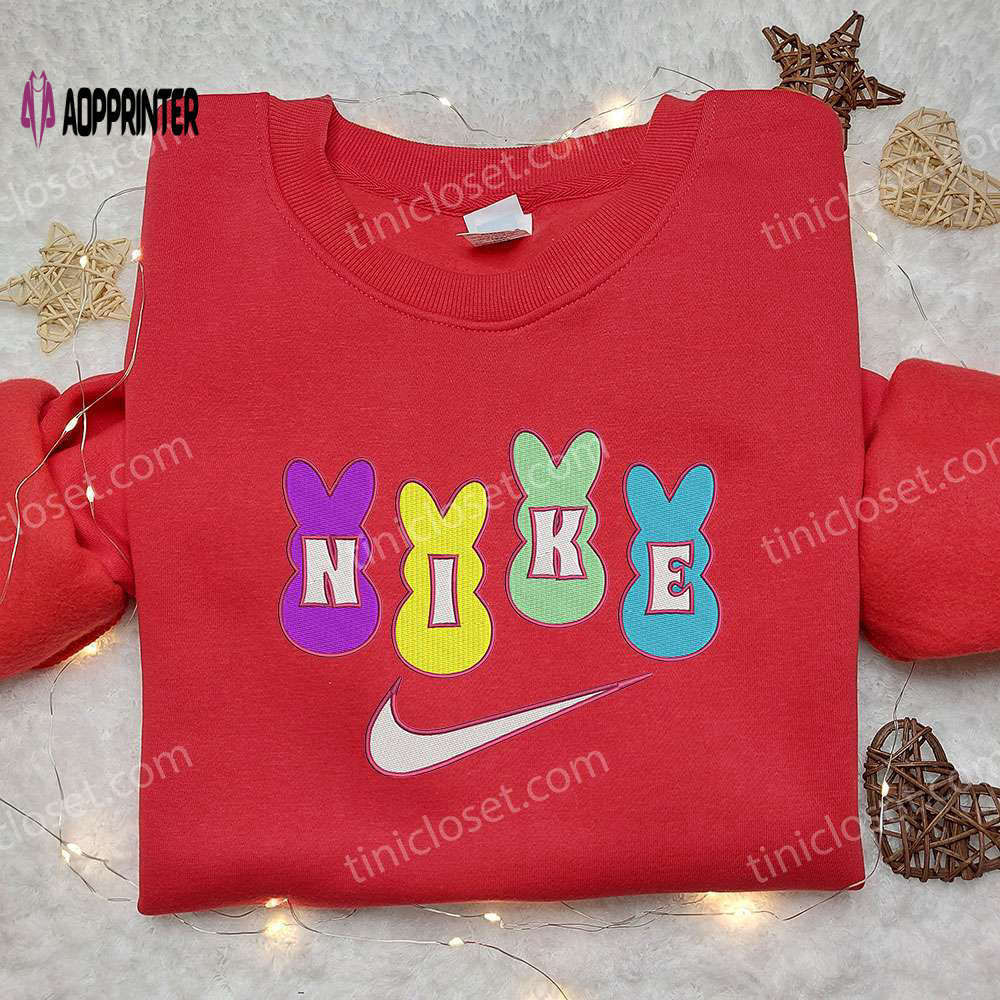 Easter rabbit x nike embroidered shirt: custom gift for son Embroidered Shirt