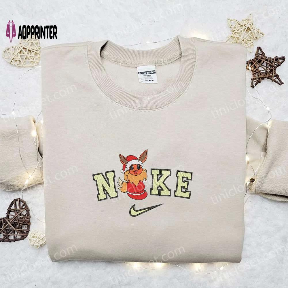 Eevee xmas hat x nike embroidered sweatshirt & shirt: perfect christmas gift ideas Embroidered Shirt