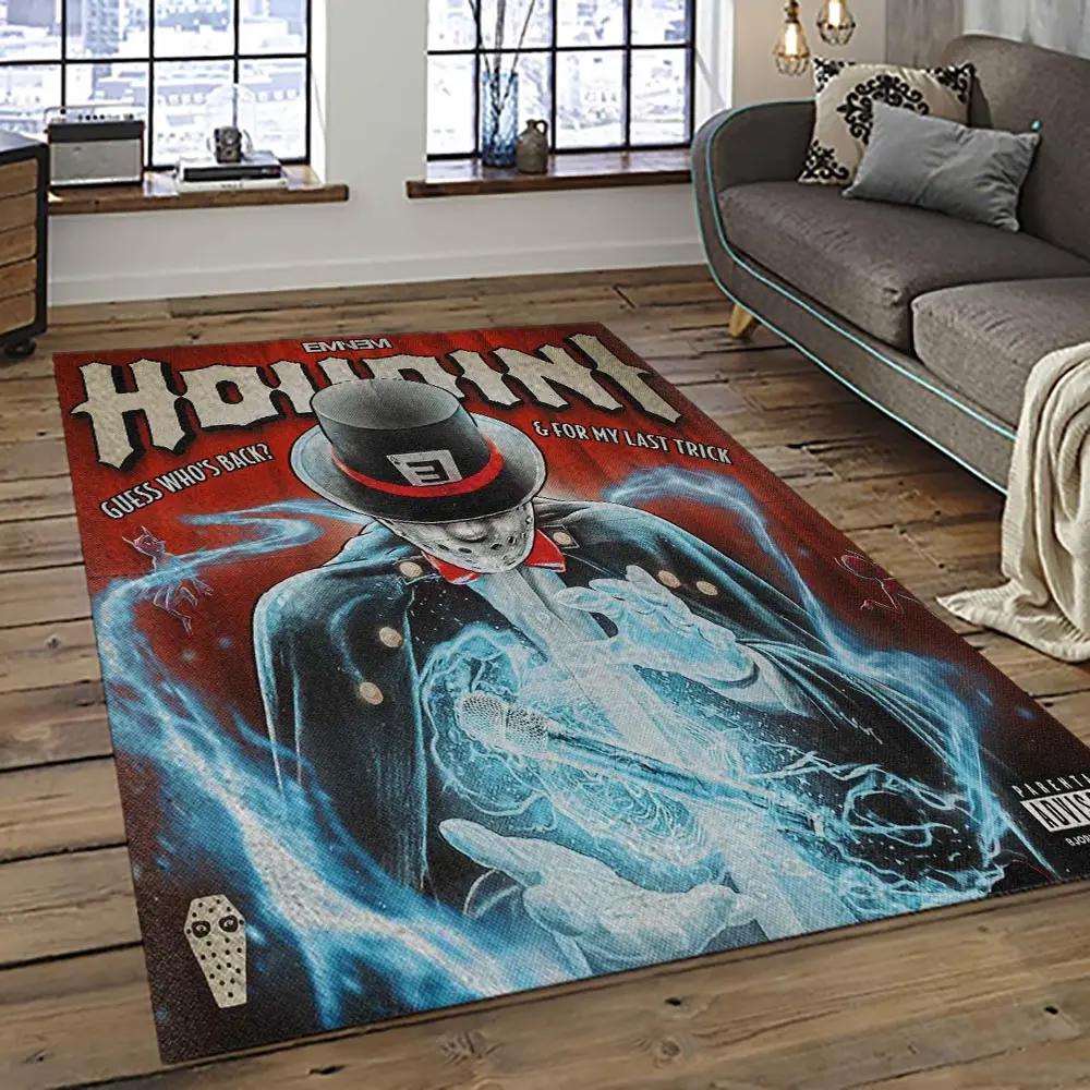 Eminem legend rapper hiphop music rap carpet area rug home decor gift for fans gift for friends emm4 Rectangle Rug