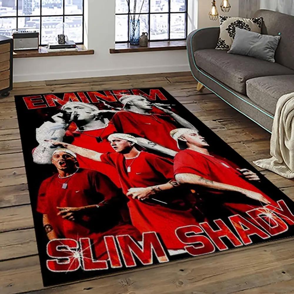 Eminem legend rapper hiphop music rap carpet area rug home decor gift for fans gift for friends emm5 Rectangle Rug