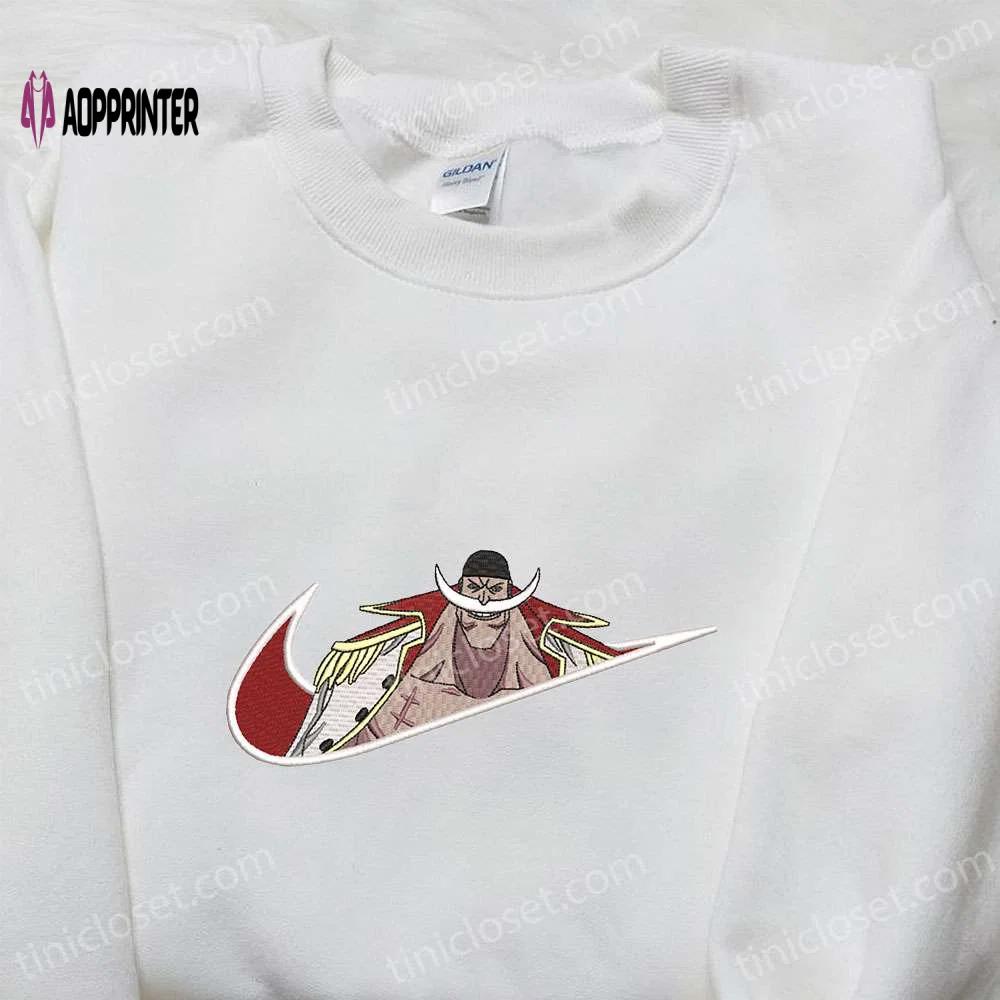 Exclusive edward newgate x nike swoosh anime & one piece embroidered shirt – custom nike design Embroidered Shirt
