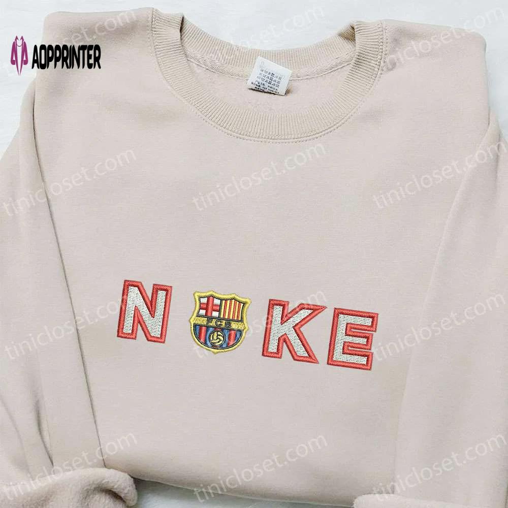 Fc barcelona x nike sport embroidered shirt: the perfect gift for sport fans Embroidered Shirt