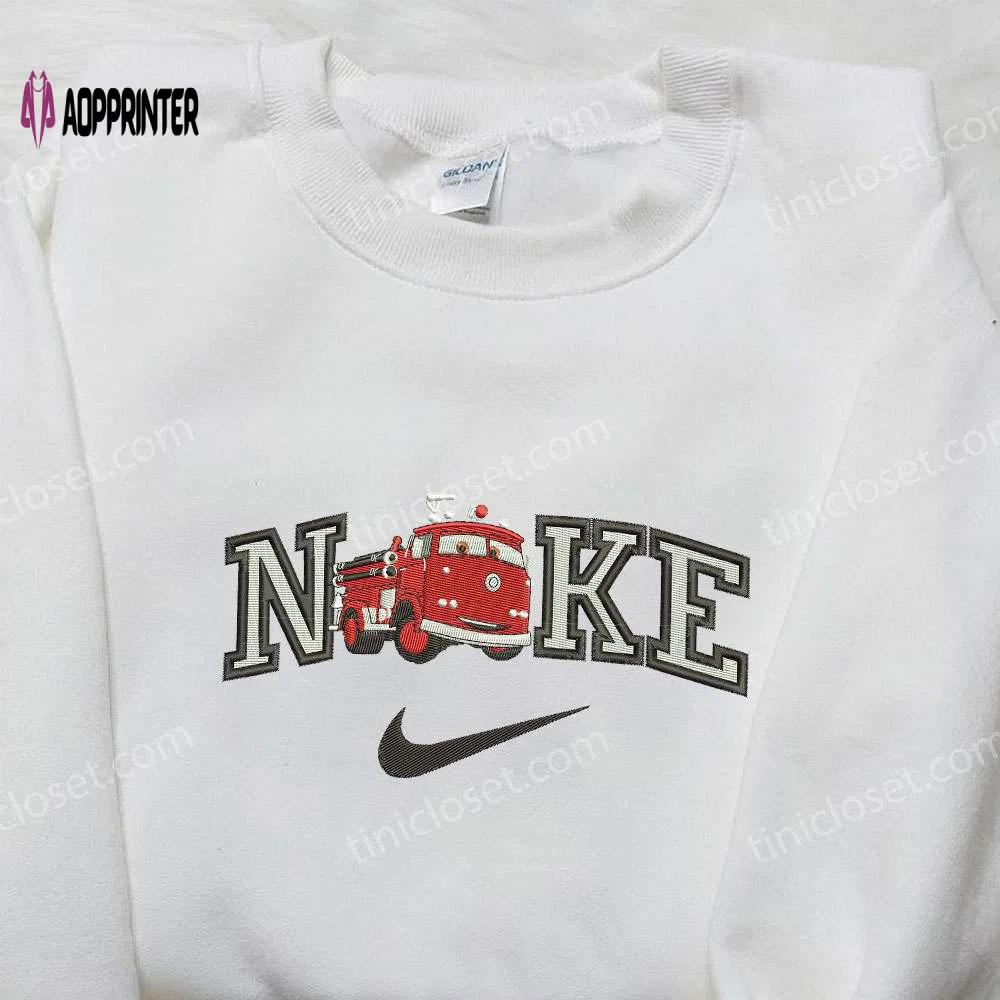 Fire truck x nike embroidered shirt car & custom nike tee limited edition Embroidered Shirt