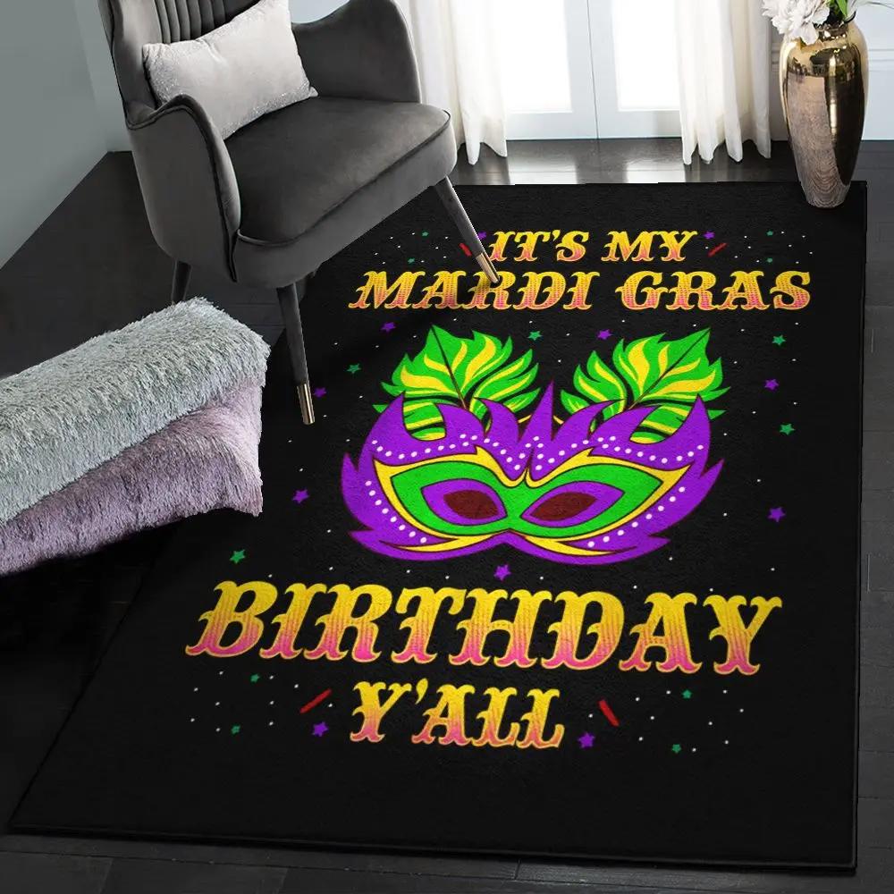 Funny old people carpets for living room, mardi gras birthday it’s my mardi gras birthday y’all gs cl rug Rectangle Rug