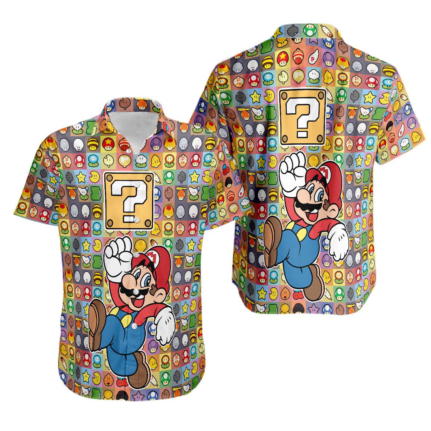 Get your game on with a super mario hawaiian shirt Hawaii Shirt Shorts & Flip Flops