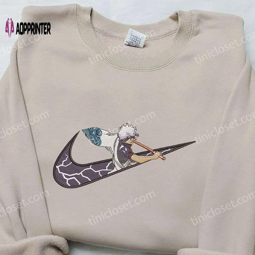 Gintoki sakata x nike embroidered sweatshirt: gintama & nike inspired shirt Embroidered Shirt