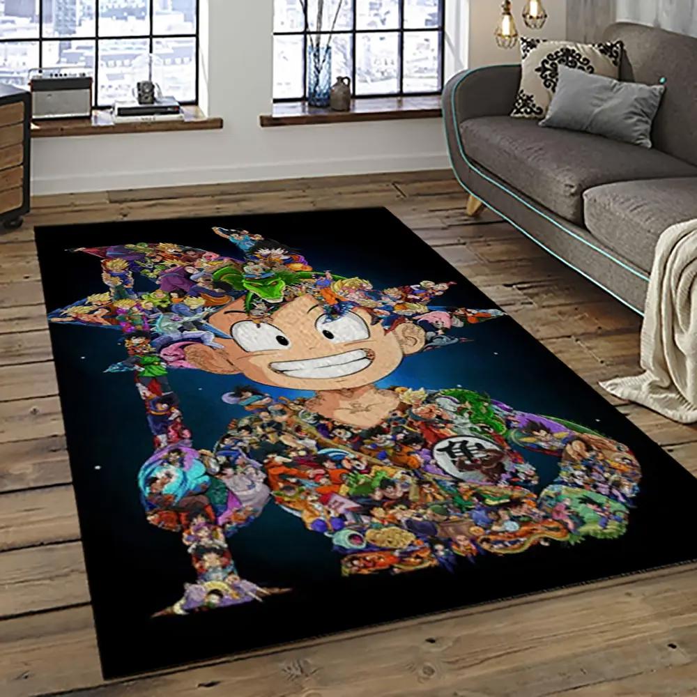 Goku characters cartoon movie carpet rectangle area rug for living room bedroom decor gku39 Rectangle Rug