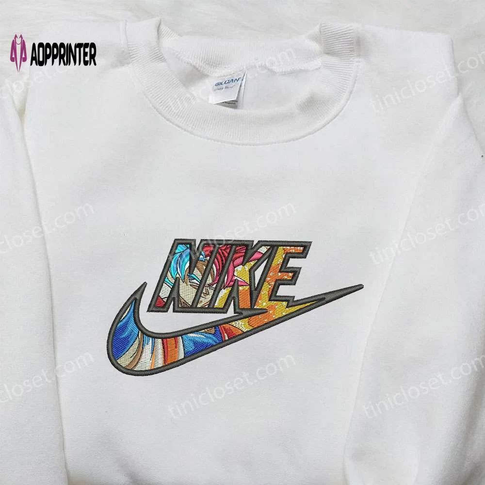Goku fire x nike embroidered sweatshirt: best family gift nike inspired shirt Embroidered Shirt