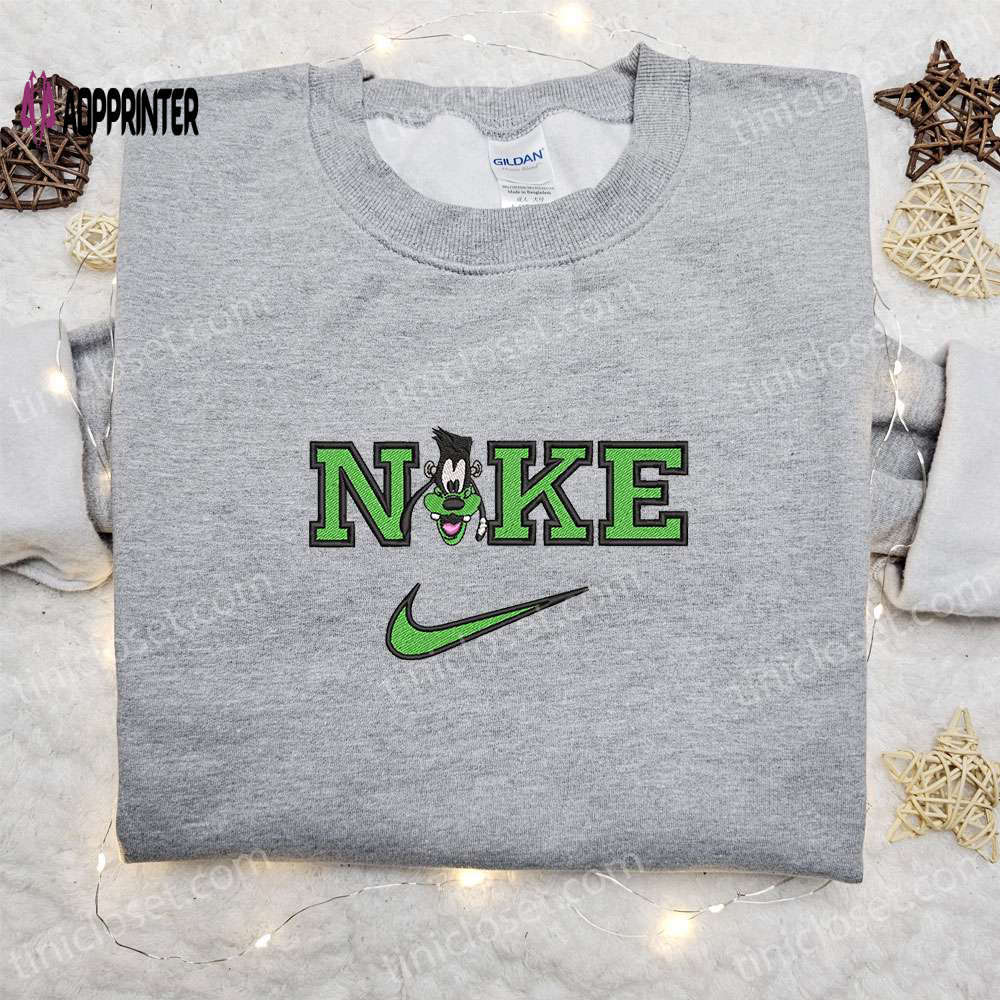 Goofy frankenstein x nike embroidered sweatshirt – walt disney characters shirt best halloween gift ideas Embroidered Shirt