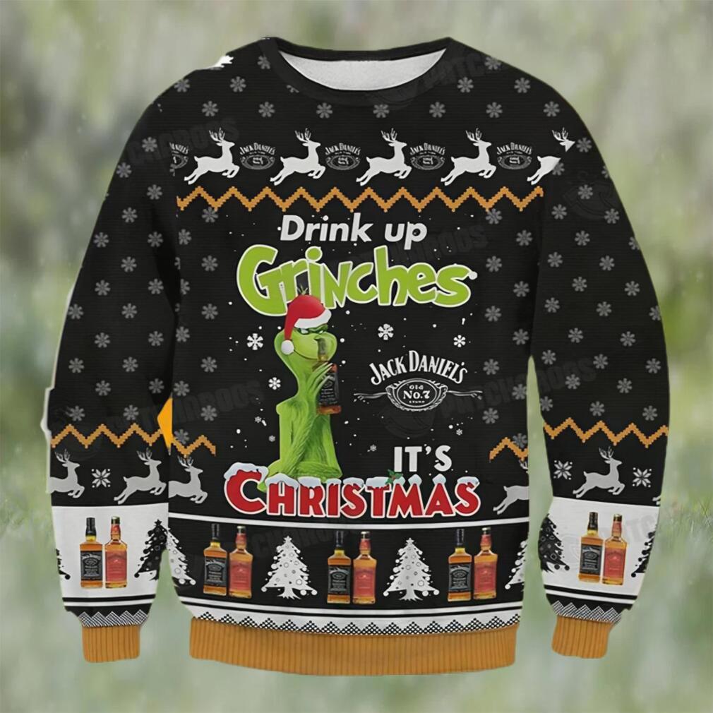 Grinch drink up ugly christmas sweater 3d funny gift Christmas Ugly Sweater