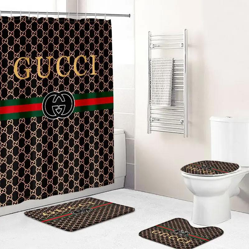 Gucci bathroom set luxury fashion brand hypebeast bath mat home decor Bathroom Set