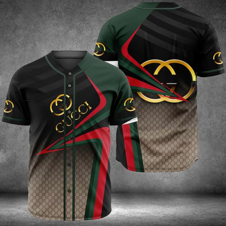Gucci black baseball jersey shirt luxury clothing clothes sport for men women hot 2023 Baseball Jersey Shirt