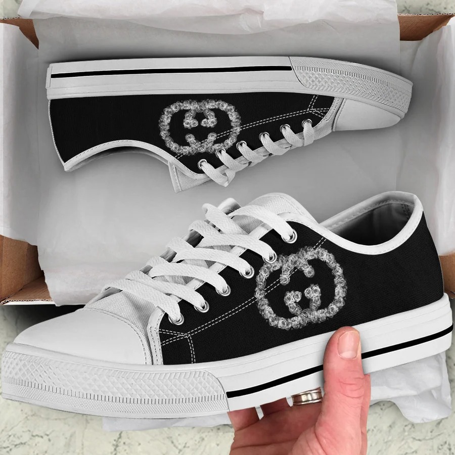 Gucci black low top canvas shoes sneakers hot best for men women 88 lwcs Low Top Canvas Shoes