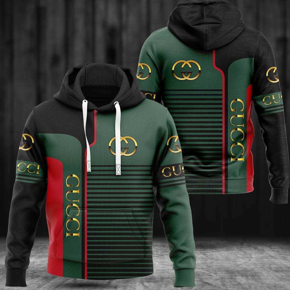 Gucci green hoodie luxury brand clothing clothes outfit for men Hoodie 3D