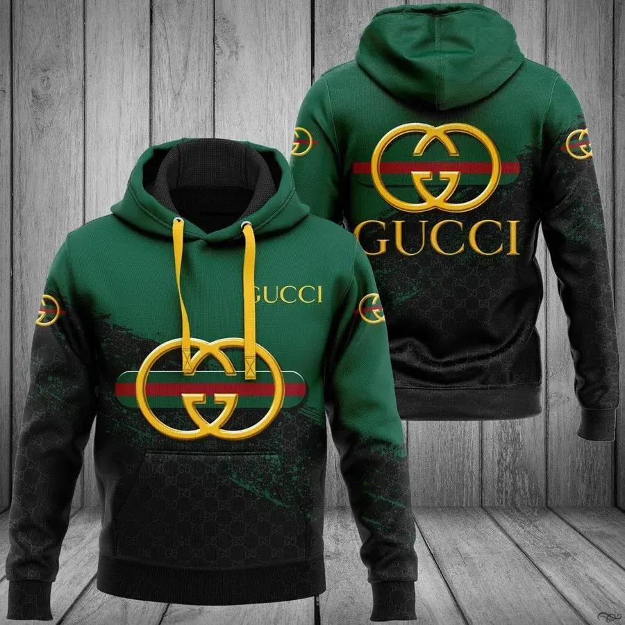 Gucci green logo hoodie for men women Hoodie 3D