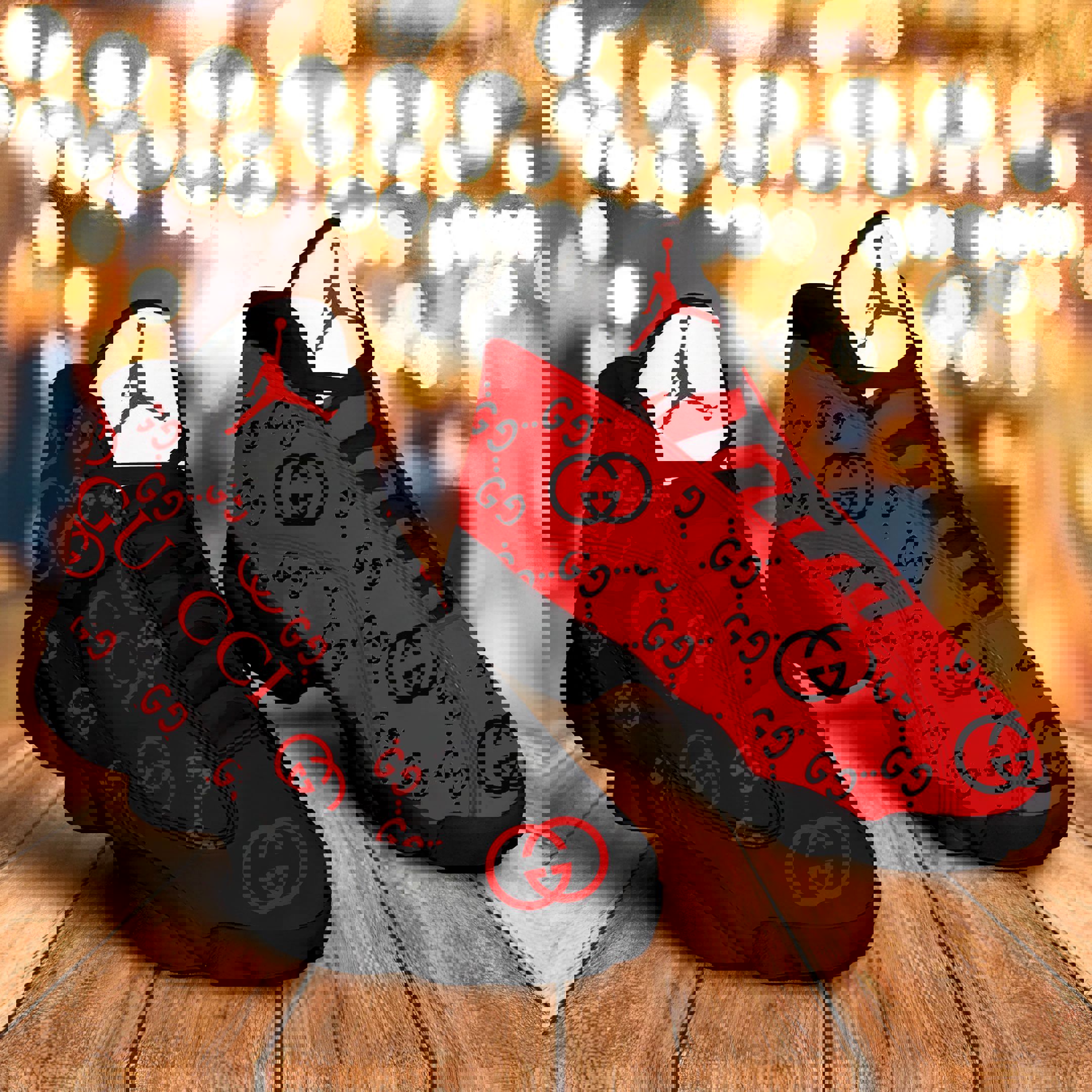 Gucci luxury black reds Air Jordan 13 Sneakers Full Size For Fans Shoes Gifts For Men Women
