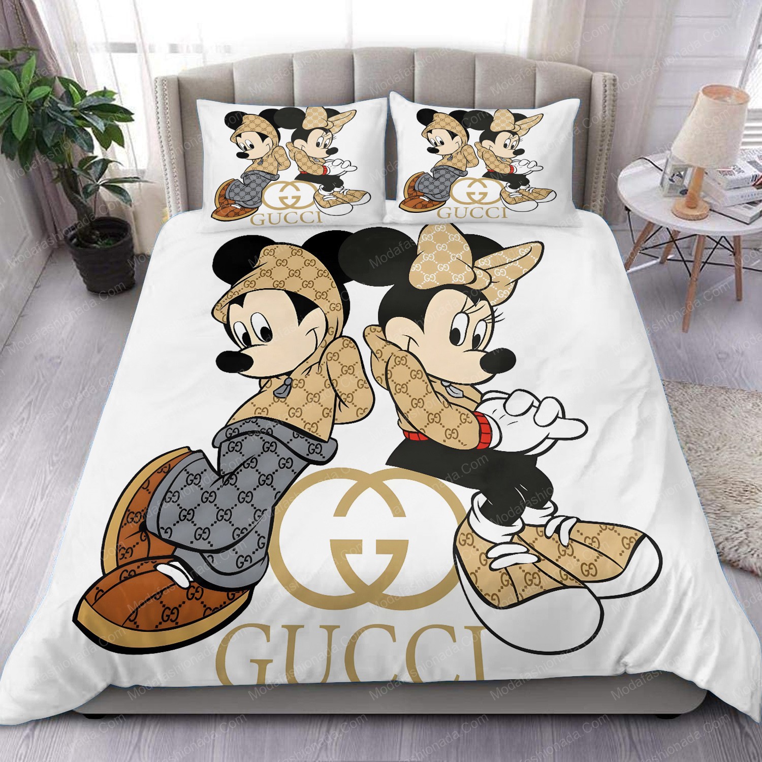 Gucci mickey mouse wallpapers luxury brand model 51 bedding set home decoration Bedding Sets