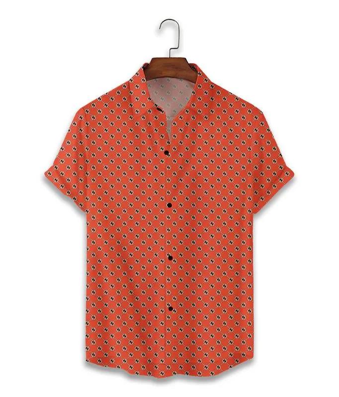 Gucci red pattern luxury brand fashion hawaii shirt for men 3 Hawaii Shirt