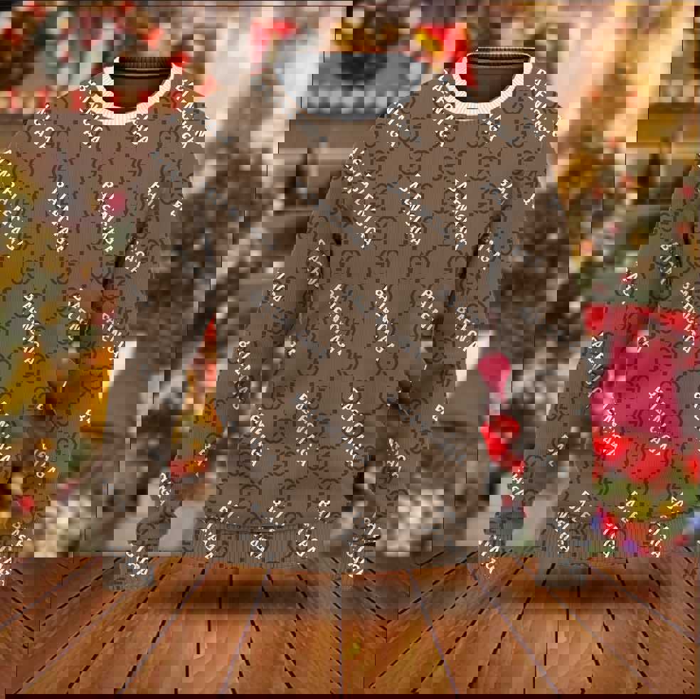 Gucci x balenciaga luxury ugly christmas sweater  hot 2024 style 498 Christmas Ugly Sweater