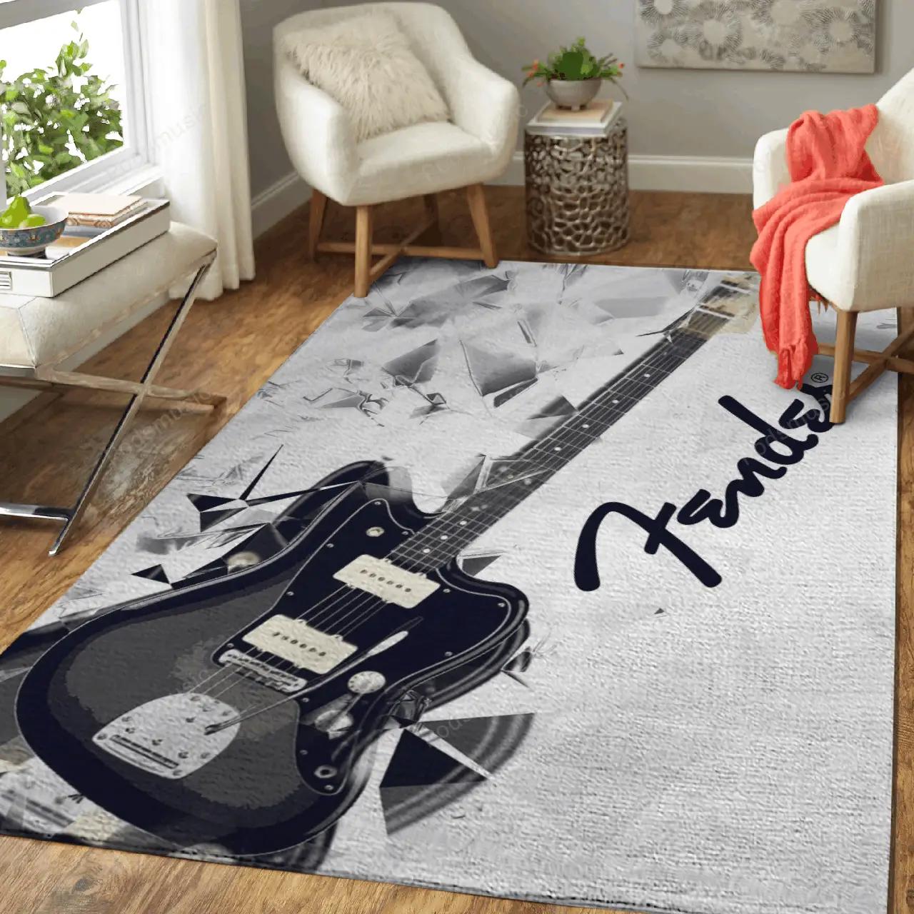 Guitar fender 4 music art studio art for fans area rug living room carpet rug regtangle carpet floor decor home decor Rectangle Rug