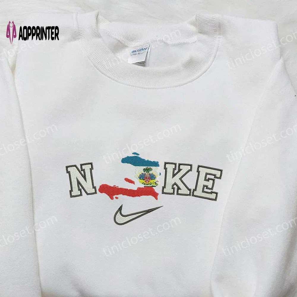 Haiti map embroidered shirt by nike: explore nike s inspiring collaboration Embroidered Shirt