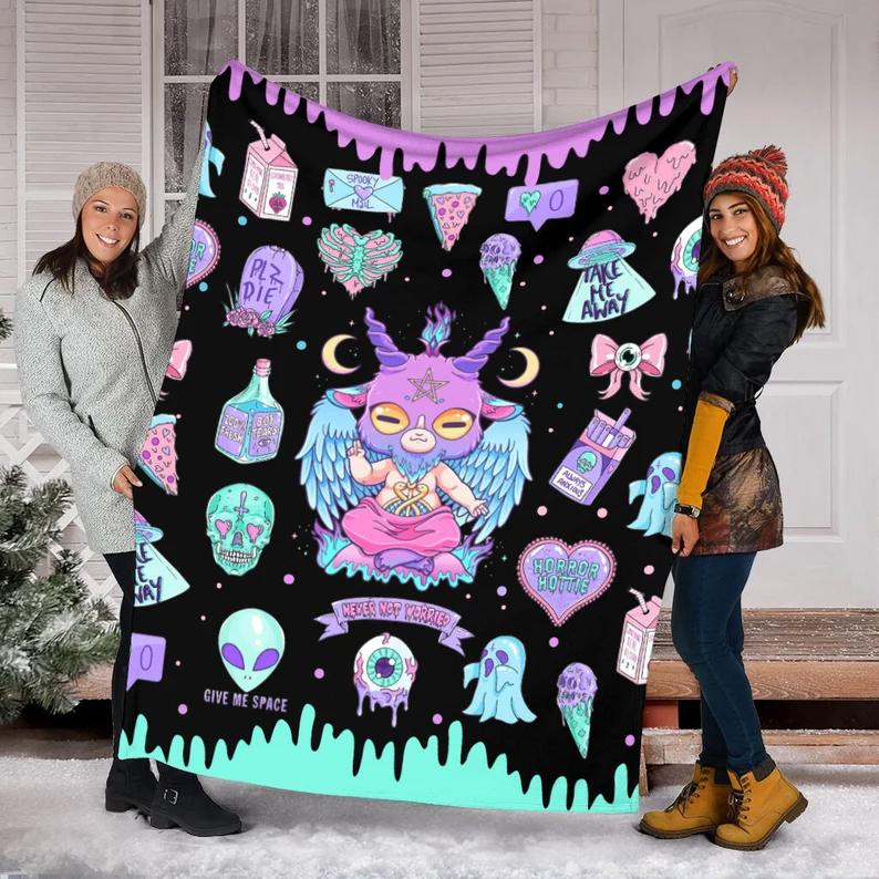 Halloween decorations halloween horror hotie blanket, halloween pattern, give me space pumpkin halloween, thanksgiving blanket, fall autumn halloween, bday gift Quilt Blanket