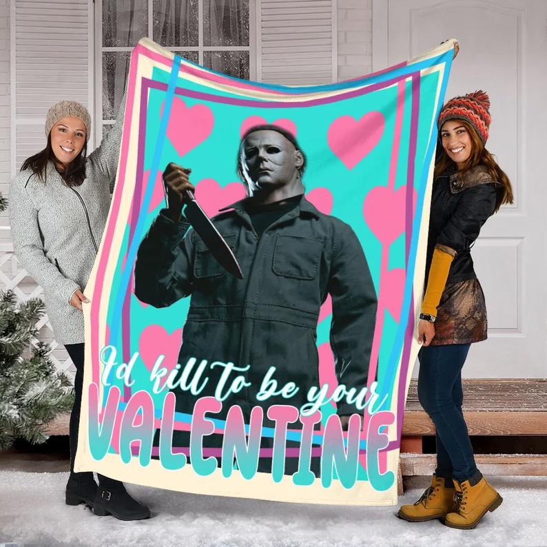 Halloween decorations halloween horror movie fans, scream blanket - movie characters blanket, blanket horror movie watching fleece blanket, horror valentine gfit Quilt Blanket